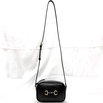 Gucci Shoulder Bag Black Horsebit Leather