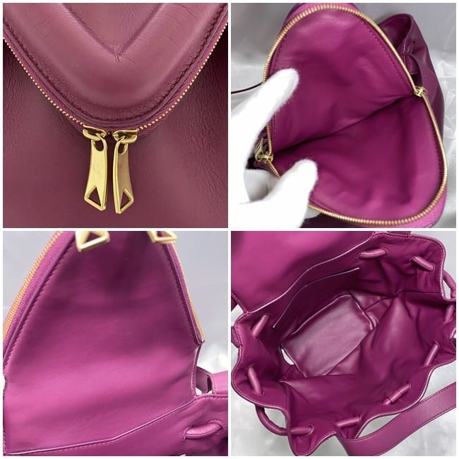 Bottega Veneta 2-Way Bag Purple Beak Drawstring Leather