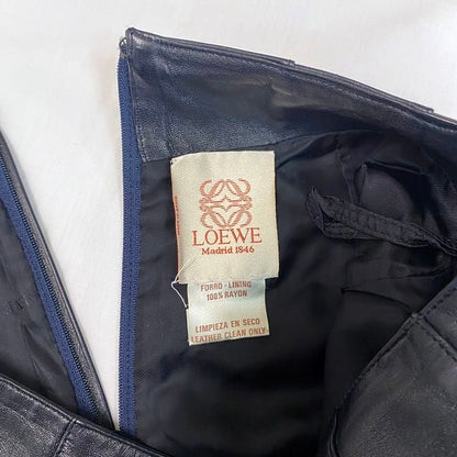 Loewe Tight Skirt Dark Navy Vintage Leather