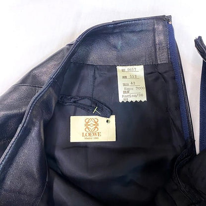 Loewe Tight Skirt Dark Navy Vintage Leather