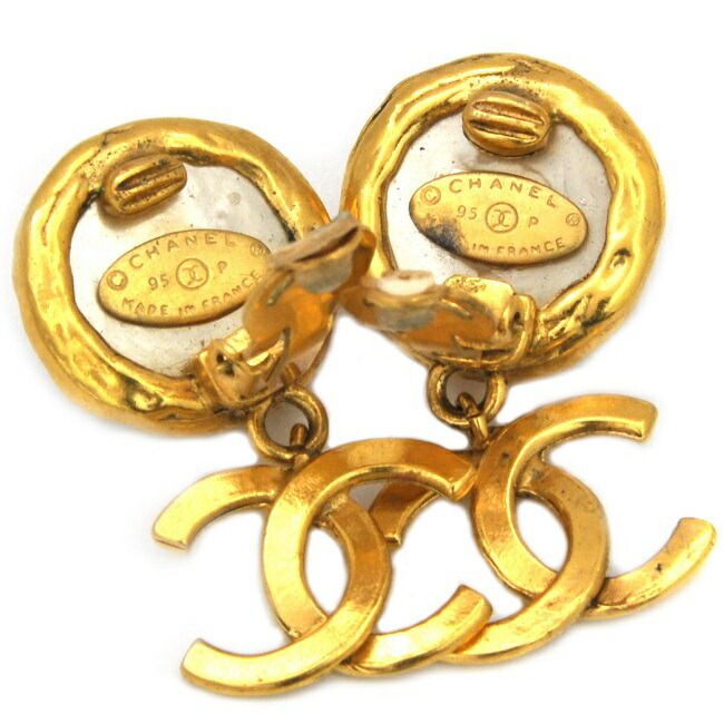 Chanel Earrings Gold CC Logo