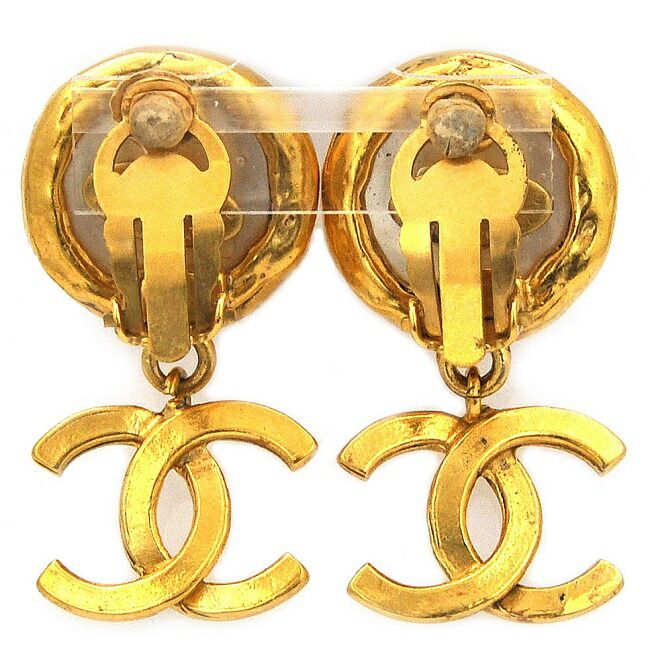Chanel Earrings Gold CC Logo
