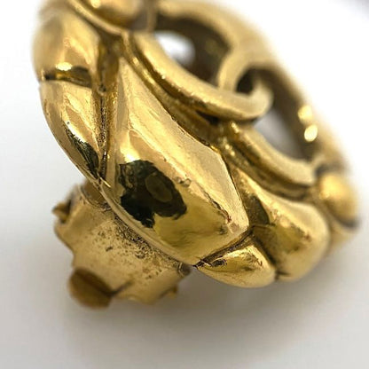 Chanel Earrings Gold CC Logo Vintage 2 3