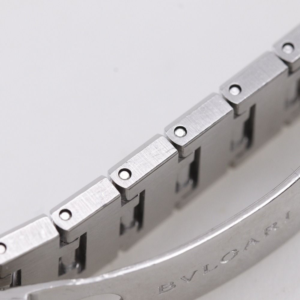 Bvlgari Stainless Steel Quartz Analog Display Black Dial Watch