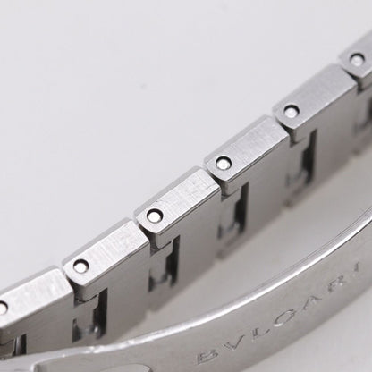 Bvlgari Stainless Steel Quartz Analog Display Black Dial Watch