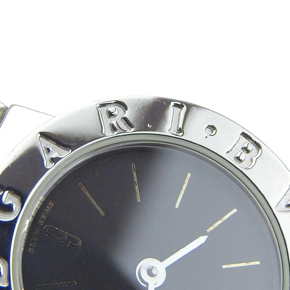 Bvlgari Stainless Steel Quartz Analog Display Black Dial Watch