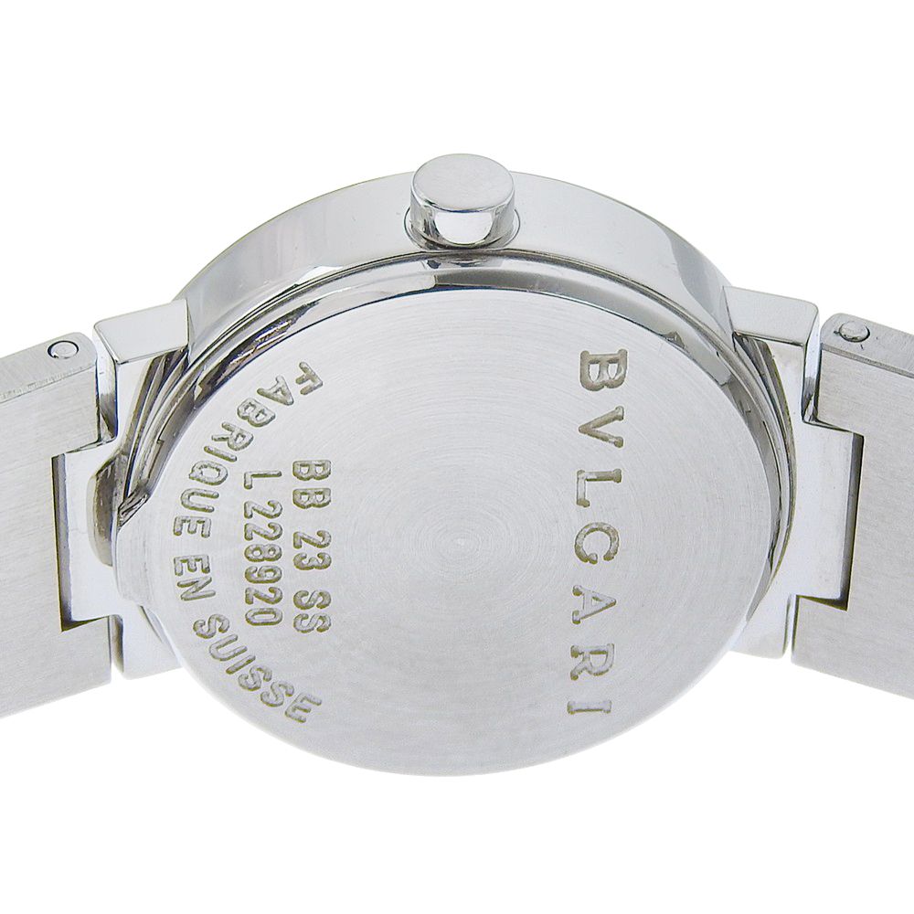 Bvlgari Stainless Steel Quartz Analog Display Black Dial Watch
