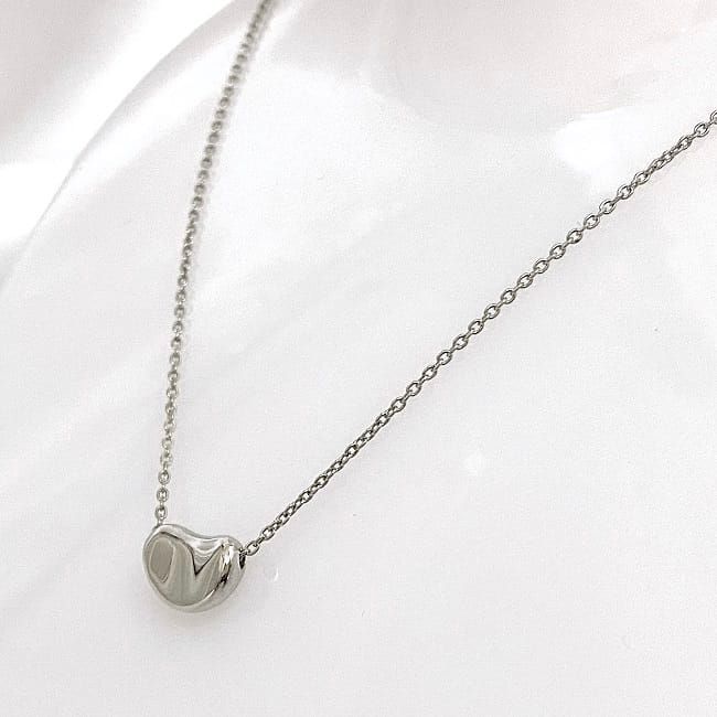 Tiffany & Co Bean Necklace Silver Elsa Peretti Polished