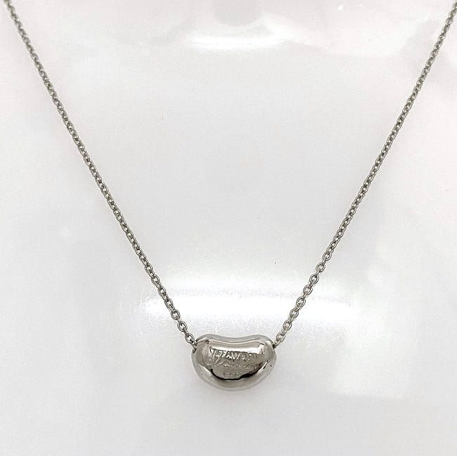 Tiffany & Co Bean Necklace Silver Elsa Peretti Polished