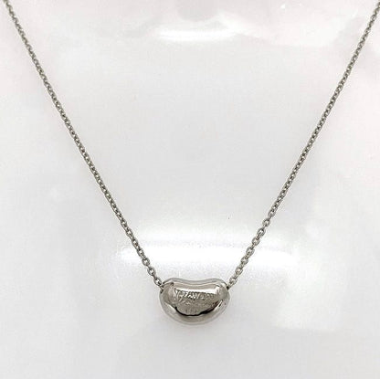 Tiffany & Co Bean Necklace Silver Elsa Peretti Polished