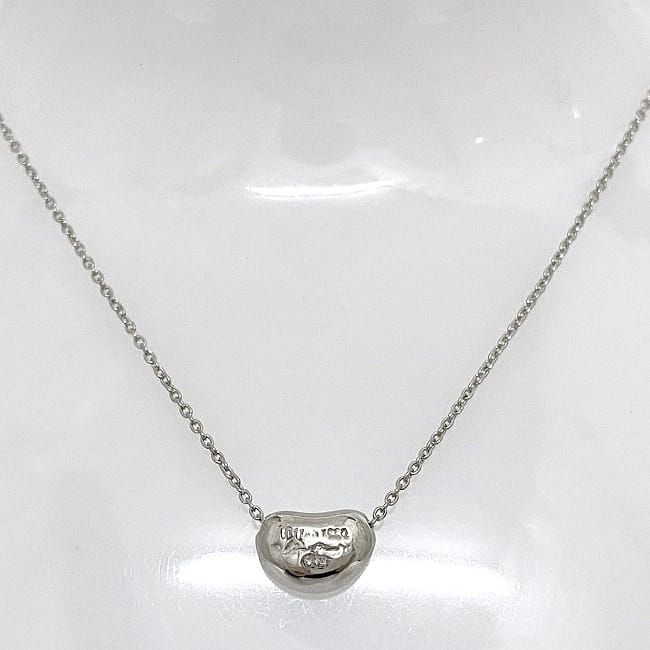 Tiffany & Co Bean Necklace Silver Elsa Peretti Polished