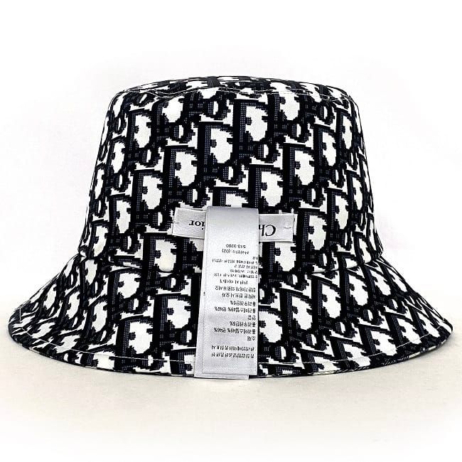 Dior Baquet White Navy Check Oak Hat