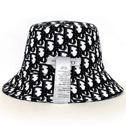 Dior Baquet White Navy Check Oak Hat