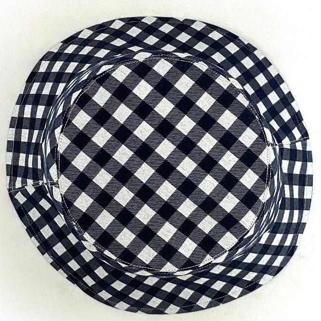 Dior Baquet White Navy Check Oak Hat