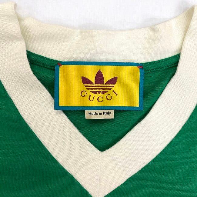Gucci Adidas T-Shirt Green White Trefoil