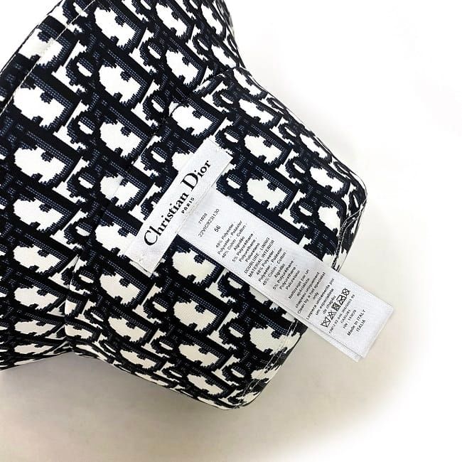 Dior Baquet White Navy Check Oak Hat
