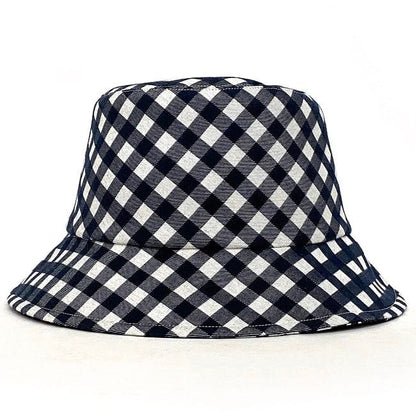 Dior Baquet White Navy Check Oak Hat