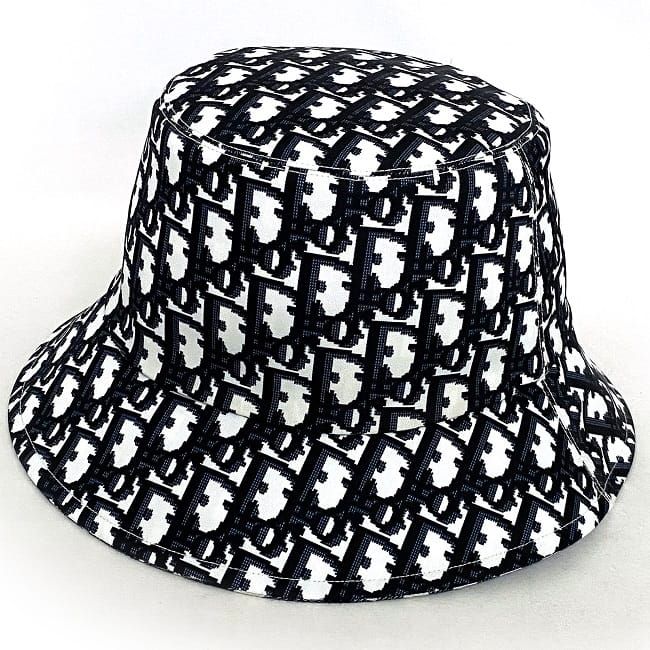 Dior Baquet White Navy Check Oak Hat