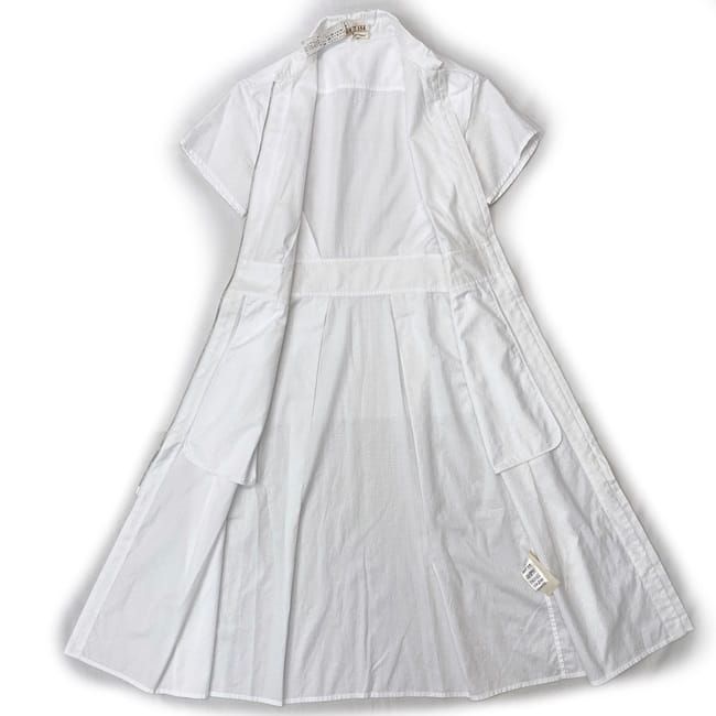 Hermes Zip Dress White Cleaned 34 Cotton