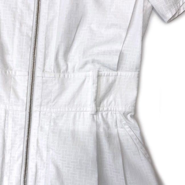 Hermes Zip Dress White Cleaned 34 Cotton