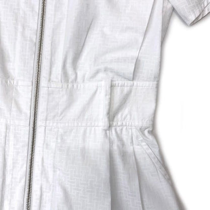 Hermes Zip Dress White Cleaned 34 Cotton