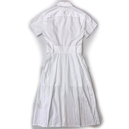 Hermes Zip Dress White Cleaned 34 Cotton