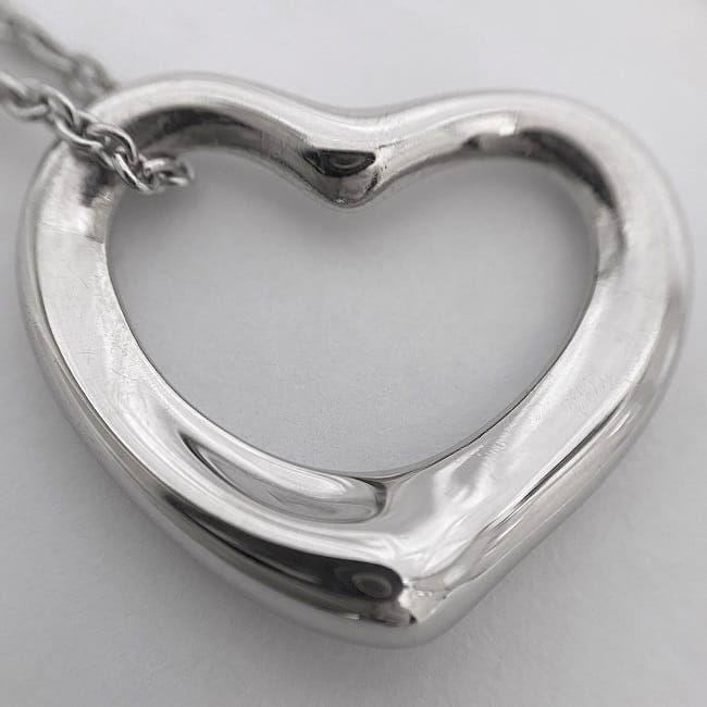 Tiffany & Co Open Heart Necklace Silver Elsa Peretti