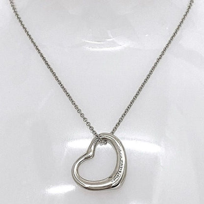 Tiffany & Co Open Heart Necklace Silver Elsa Peretti