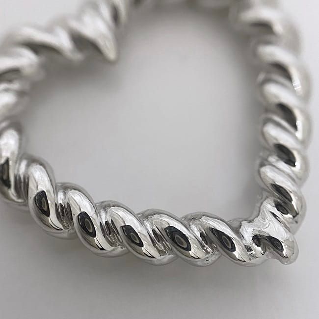 Tiffany & Co Twist Heart Necklace Silver Polished Ag