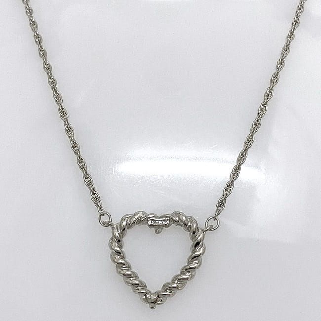Tiffany & Co Twist Heart Necklace Silver Polished Ag