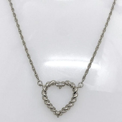Tiffany & Co Twist Heart Necklace Silver Polished Ag