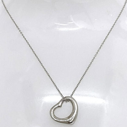 Tiffany & Co Open Heart Necklace Silver Elsa Peretti