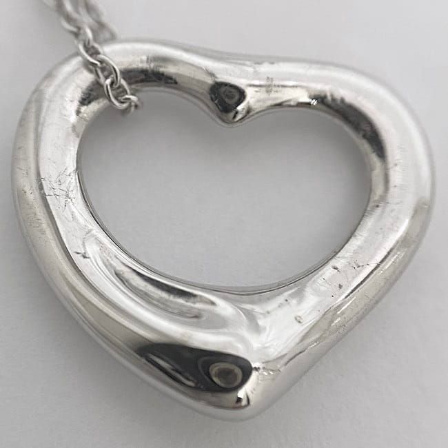 Tiffany & Co Open Heart Necklace Silver Elsa Peretti