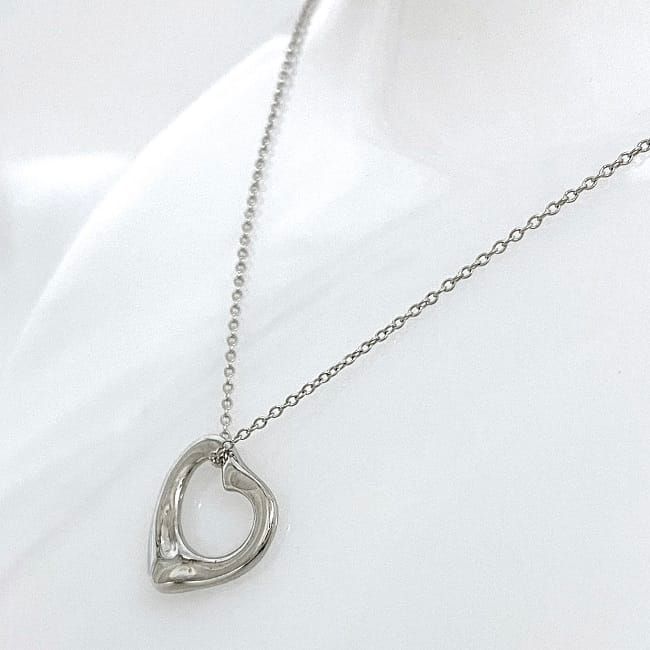 Tiffany & Co Open Heart Necklace Silver Elsa Peretti