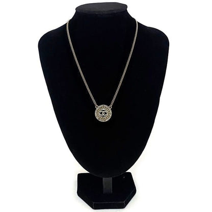 Chanel Necklace Gold CC Logo Faux Pearl