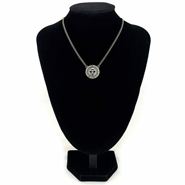 Chanel Necklace Gold CC Logo Faux Pearl