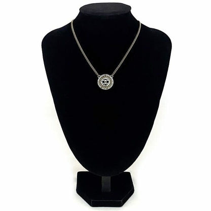 Chanel Necklace Gold CC Logo Faux Pearl