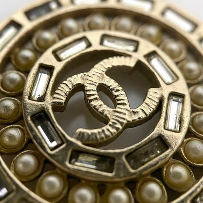 Chanel Necklace Gold CC Logo Faux Pearl