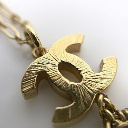Chanel Necklace Gold White CC Logo Pearl