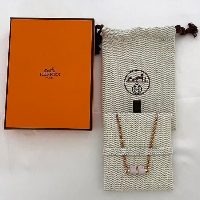 Hermes Necklace Charnier PM Pink Gold