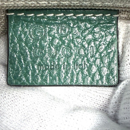 Gucci Shoulder Bag Interlocking Chain Crossbody Leather Green Gold — view 5
