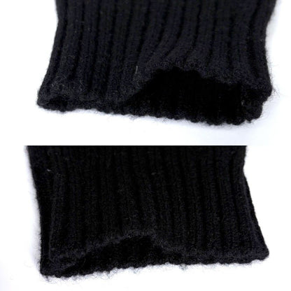 Hermes Knit Zip Up High Neck Sweater Long Sleeve Top L Black Silver Cashmere — view 3