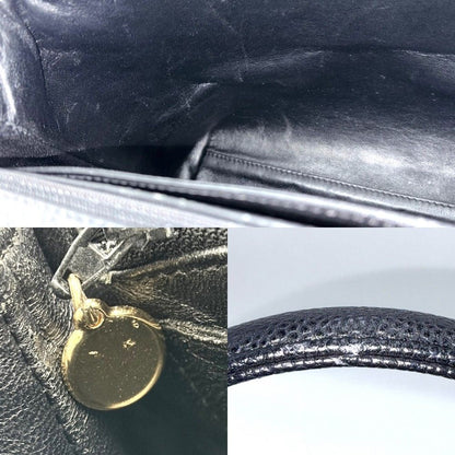 Chanel Handbag Quilted CC Logo Turnlock Top Handle Caviar Leather Black Gold — view 7