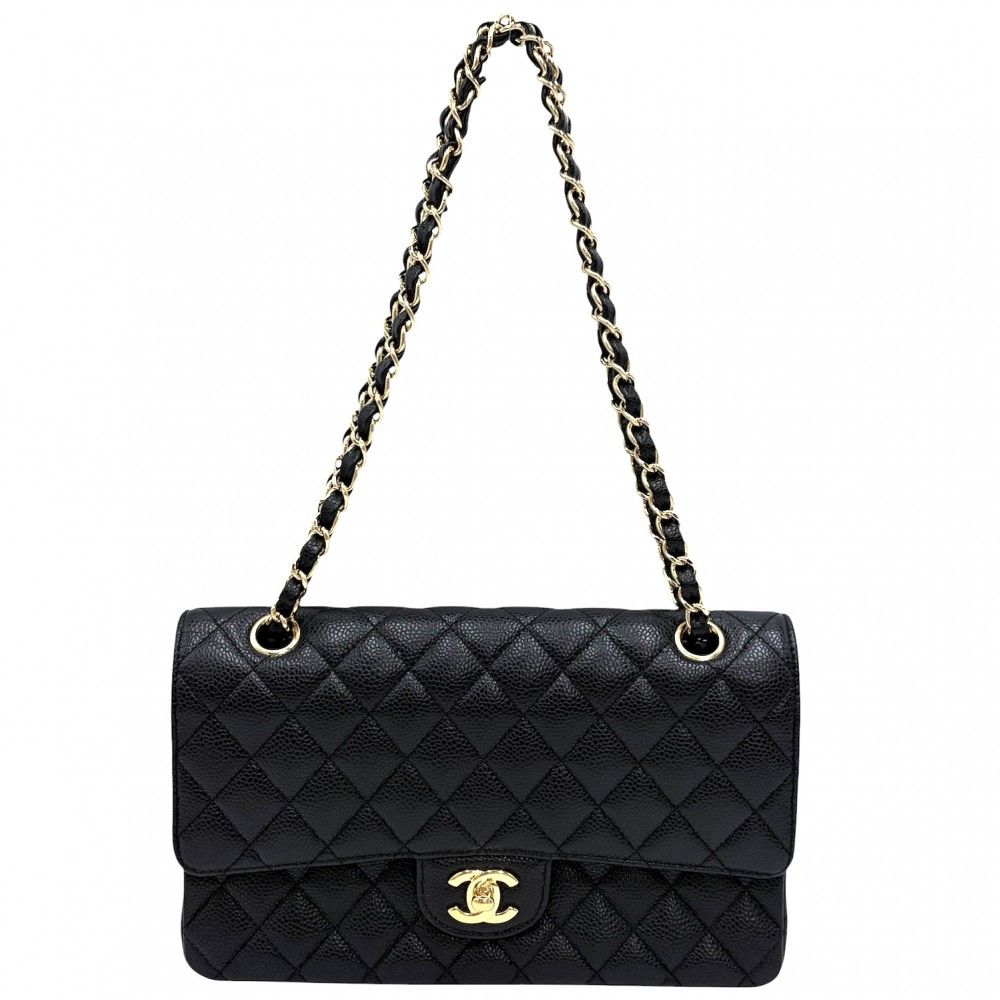 Chanel Shoulder Bag Quilted 25 Double Flap Chain Crossbody CC Logo Turnlock