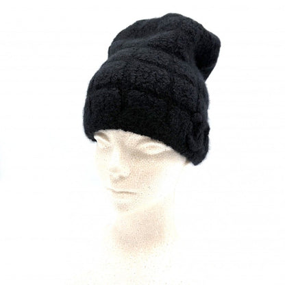 Chanel Knit Cap CC Logo Beanie Cap Hat Cashmere Silk Polyamide Black — view 3
