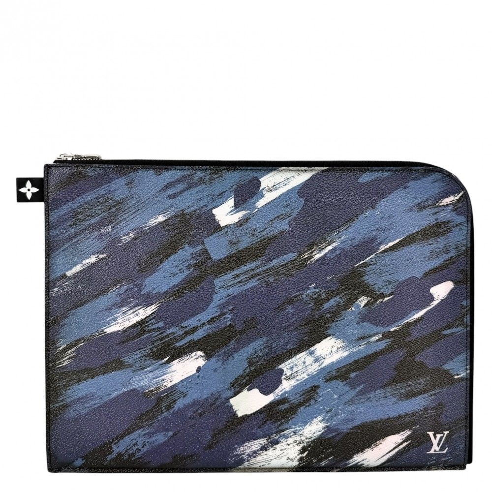 Louis Vuitton Clutch Camouflage Pochette Jour GM Second Document Case Canvas