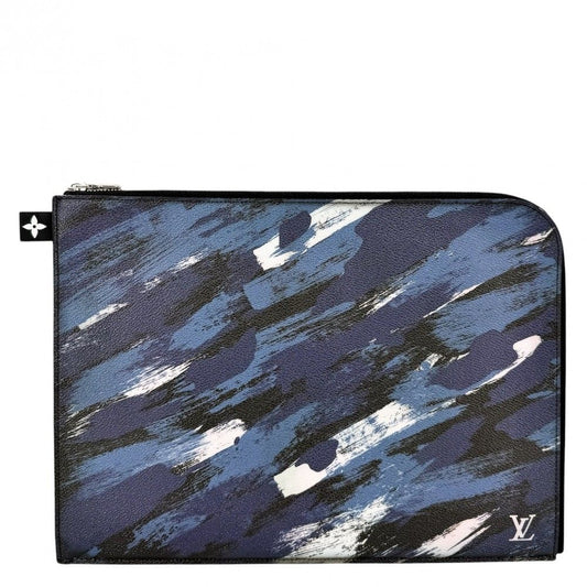 Louis Vuitton Clutch Camouflage Pochette Jour GM Second Document Case Canvas