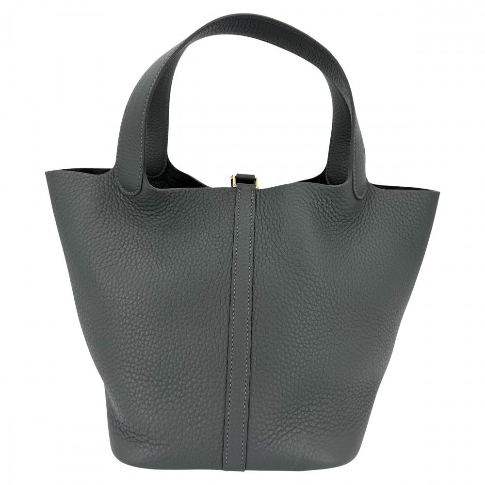 Hermes Handbag Picotin Lock MM Dark Green Taurillon Clemence Veil Mangalore Gold — view 2
