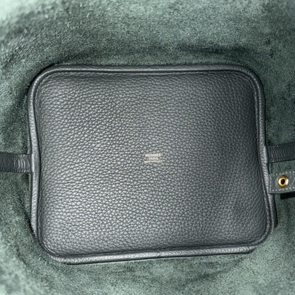 Hermes Handbag Picotin Lock MM Dark Green Taurillon Clemence Veil Mangalore Gold — view 4