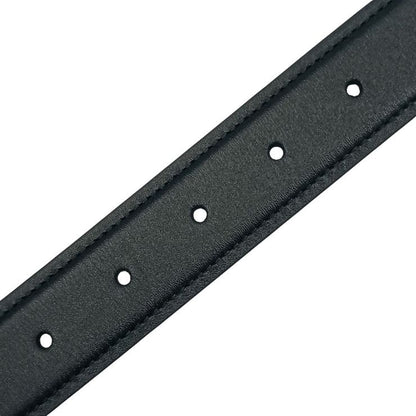 Gucci Belt Inter Locking Black Calfskin Leather Gold